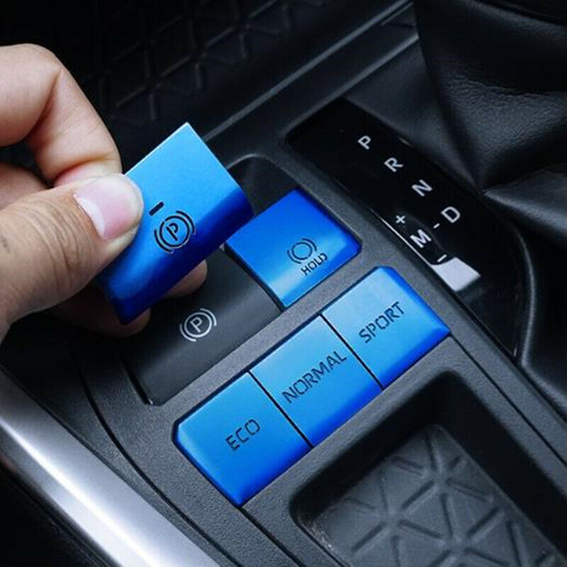for Toyota RAV4 2019-2023 Aluminum Blue Gear Shift Box Panel Sticker Trim 5PCS