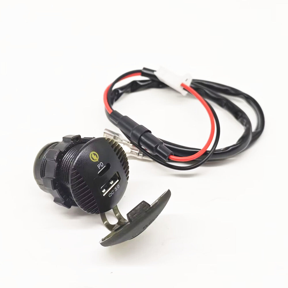 36W Car Phone Fast for Charger Dual Port Power Socket Outlet 12V-24V PD + QC3.0