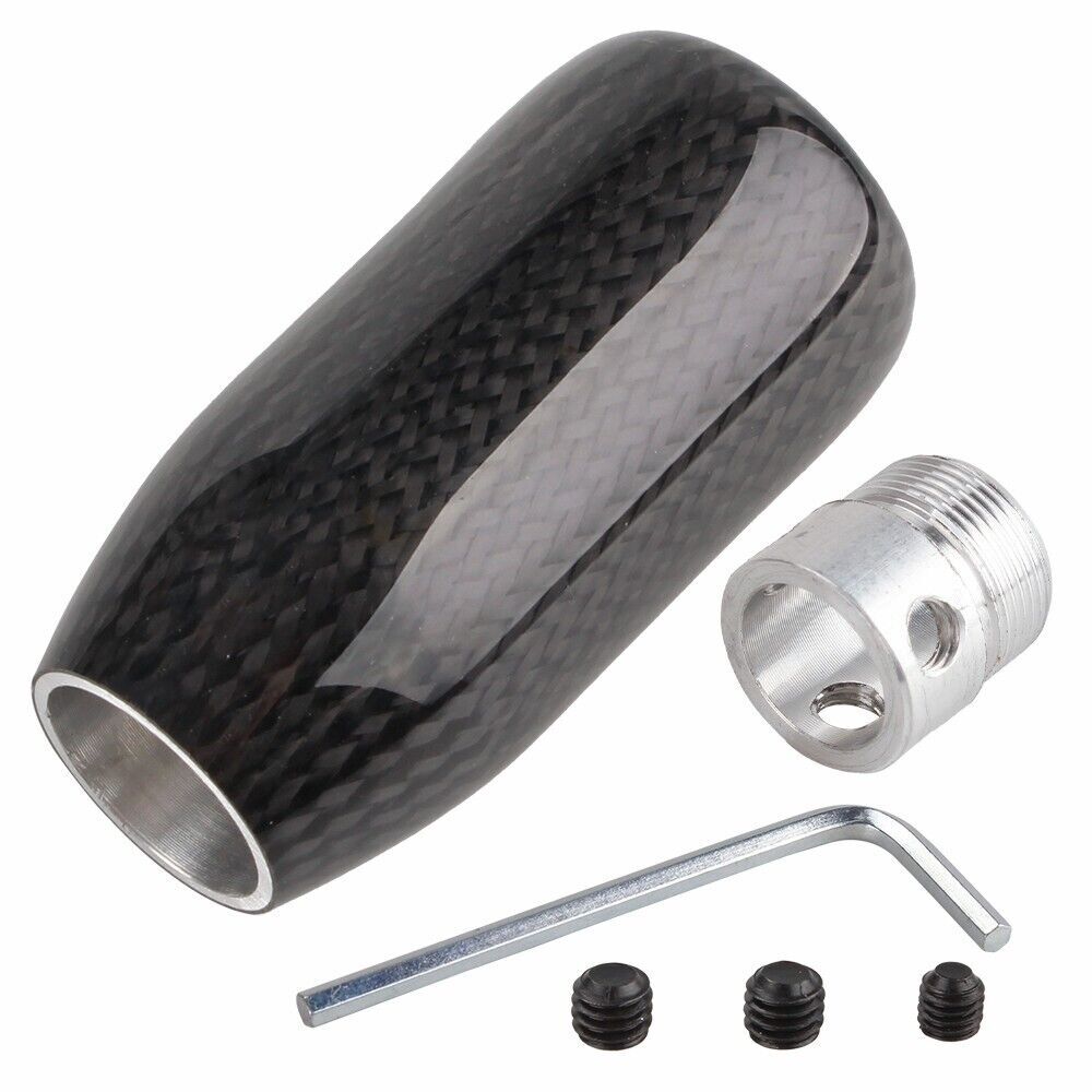 Universal Real Black Carbon Fiber Manual MT Gear Stick Shift Knob Shifter Lever