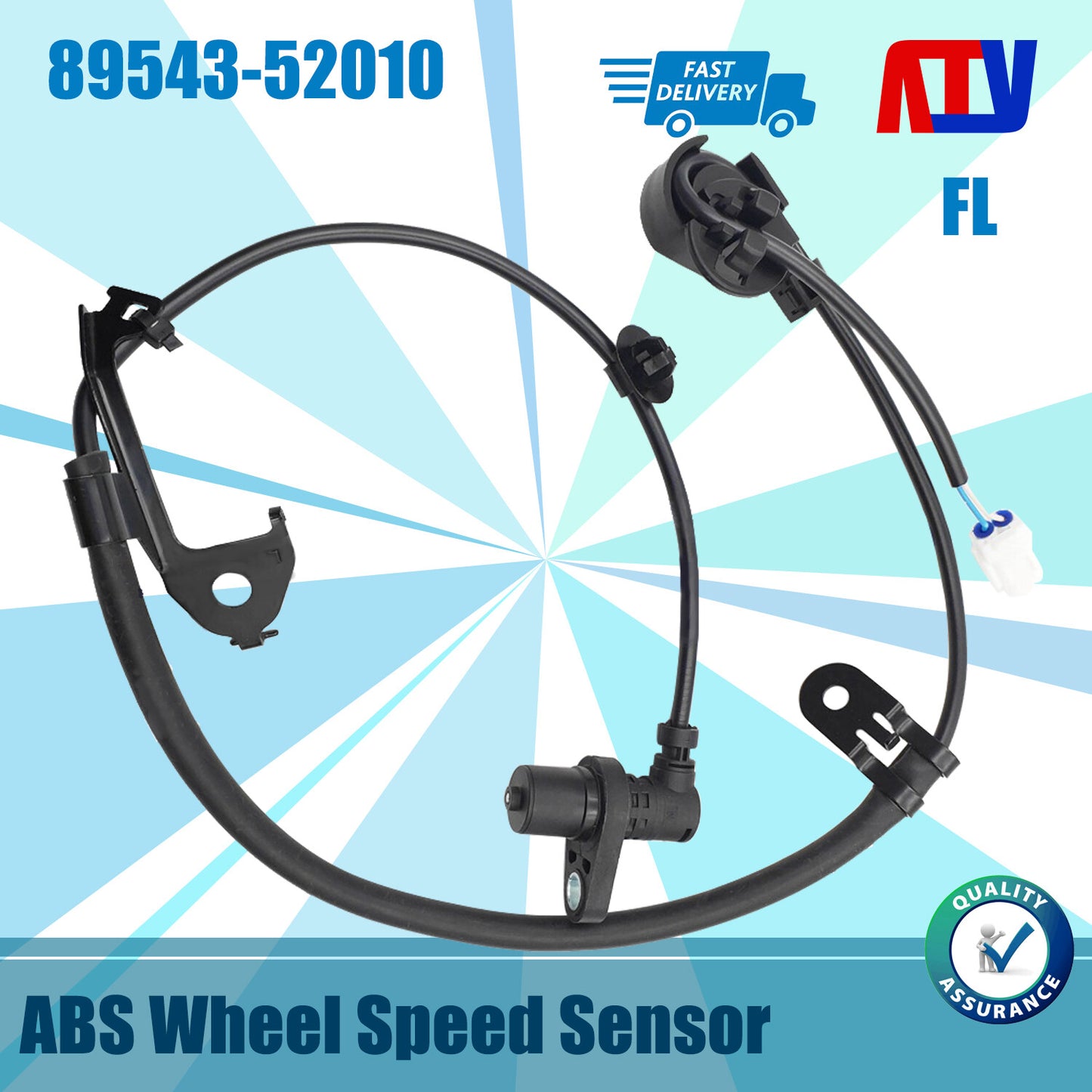 1PCS Front Left ABS Speed Sensor 89543-52010 for Scion xA xB 04-06 for Toyota Echo