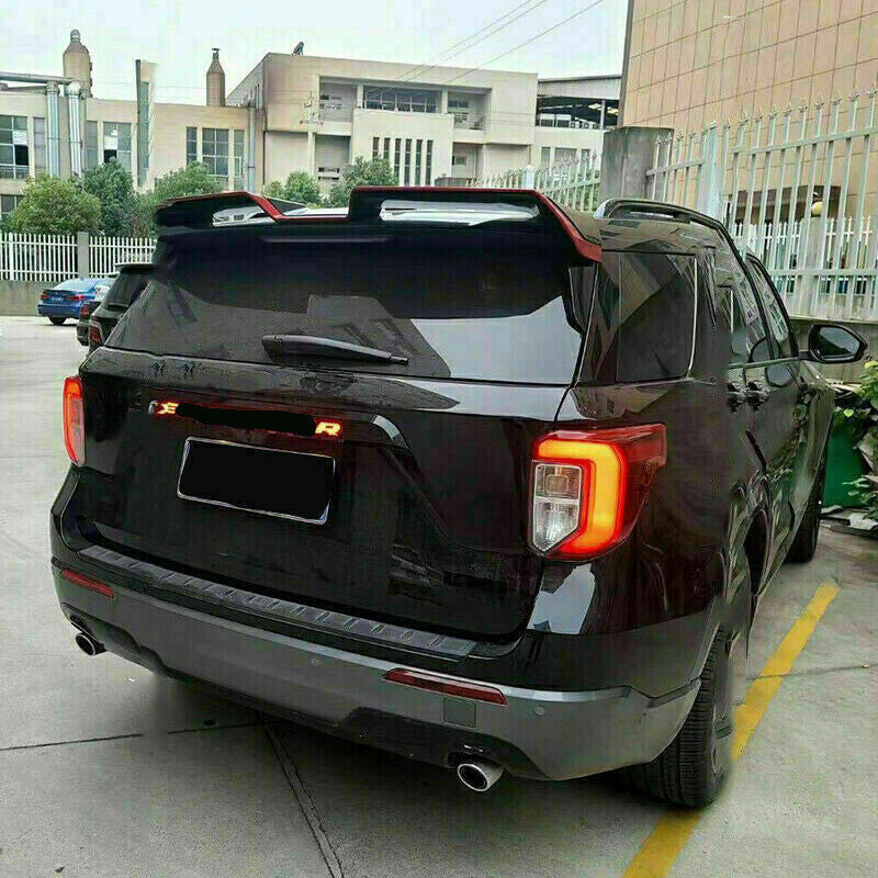 for Ford Explorer 2020-2022 Black W/LED Badge Rear Trunk Tailgate Cover Trim Kit