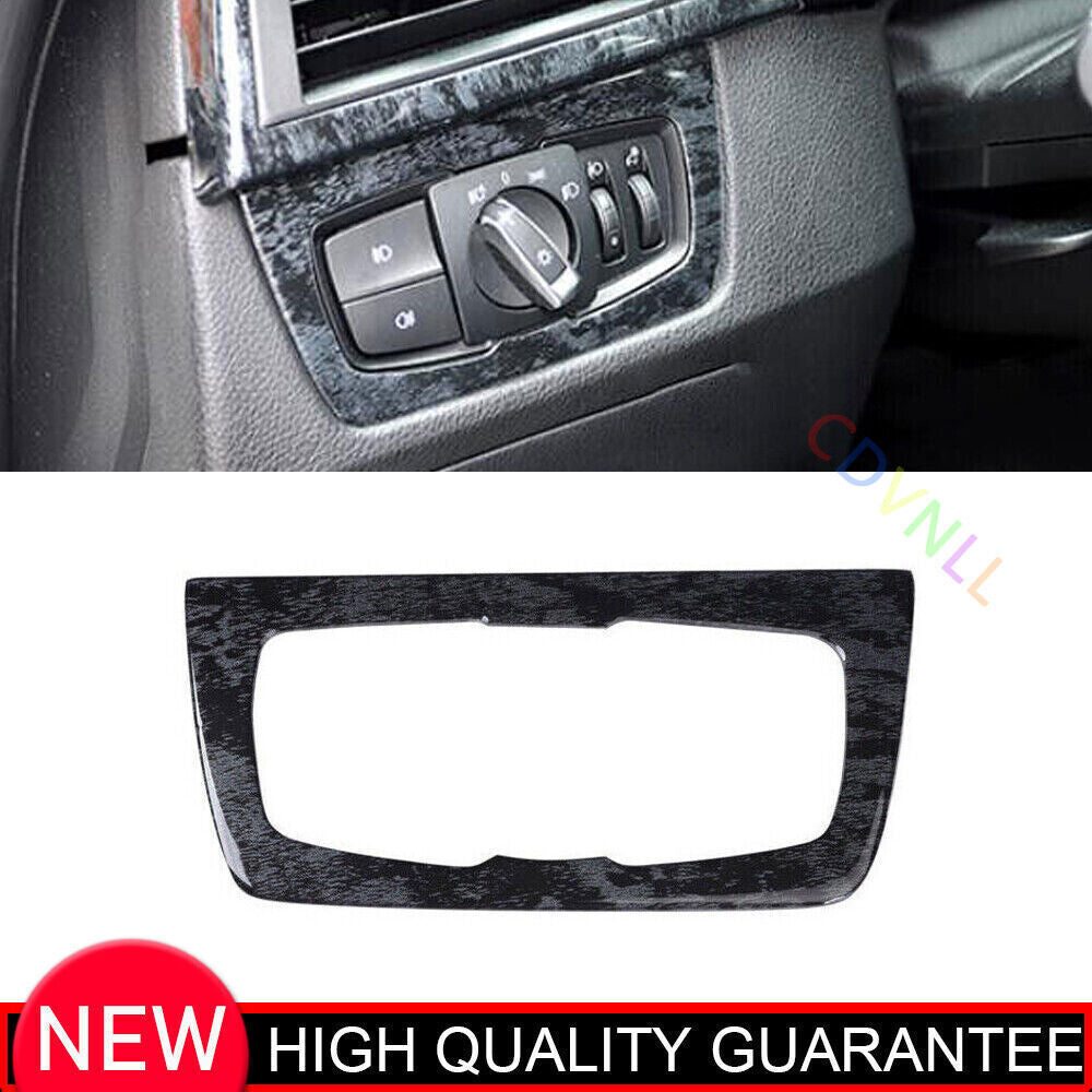 for BMW 3 Series GT 2014-18 Black Wood Headlight Control Button Frame Cover Trim