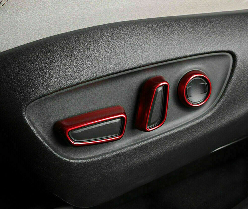 Red Interior for Seat Adjustment Button Trim Cover for Toyota Highlander 2020-2023