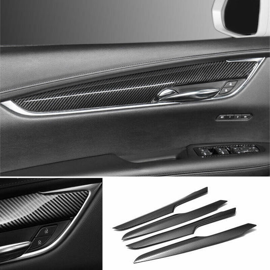for Cadillac XT5 2016-2020 ABS Carbon Fiber Interior Door Panel Cover Trim 4Pcs