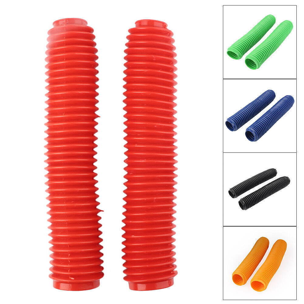 For Motor Dirt Bike Red 2x 360MM Fork Dust Covers Gaiters Boots Shock Rubber