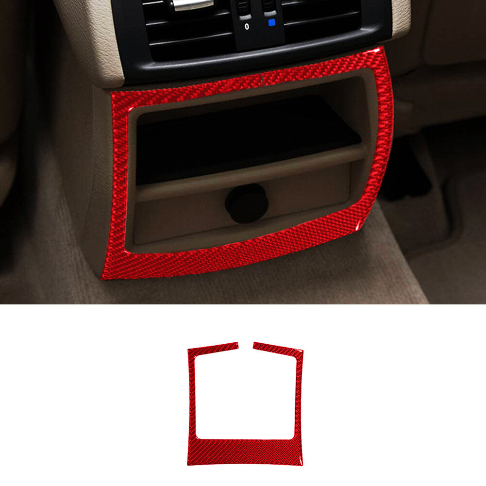 Red Carbon Fiber Rear Storage Box Frame Trim for BMW X3 F25 X4 F26 2011-2017