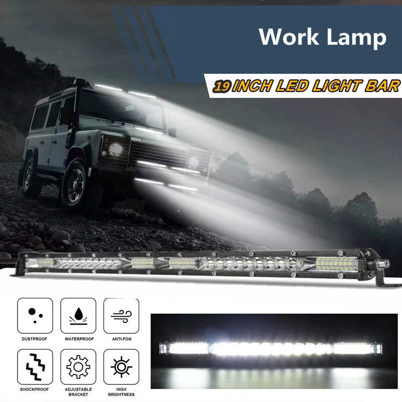 DC12V Car 40Led Light Bar Slim Offroad Spot Flood Combo LED Bar Work Light Lamp