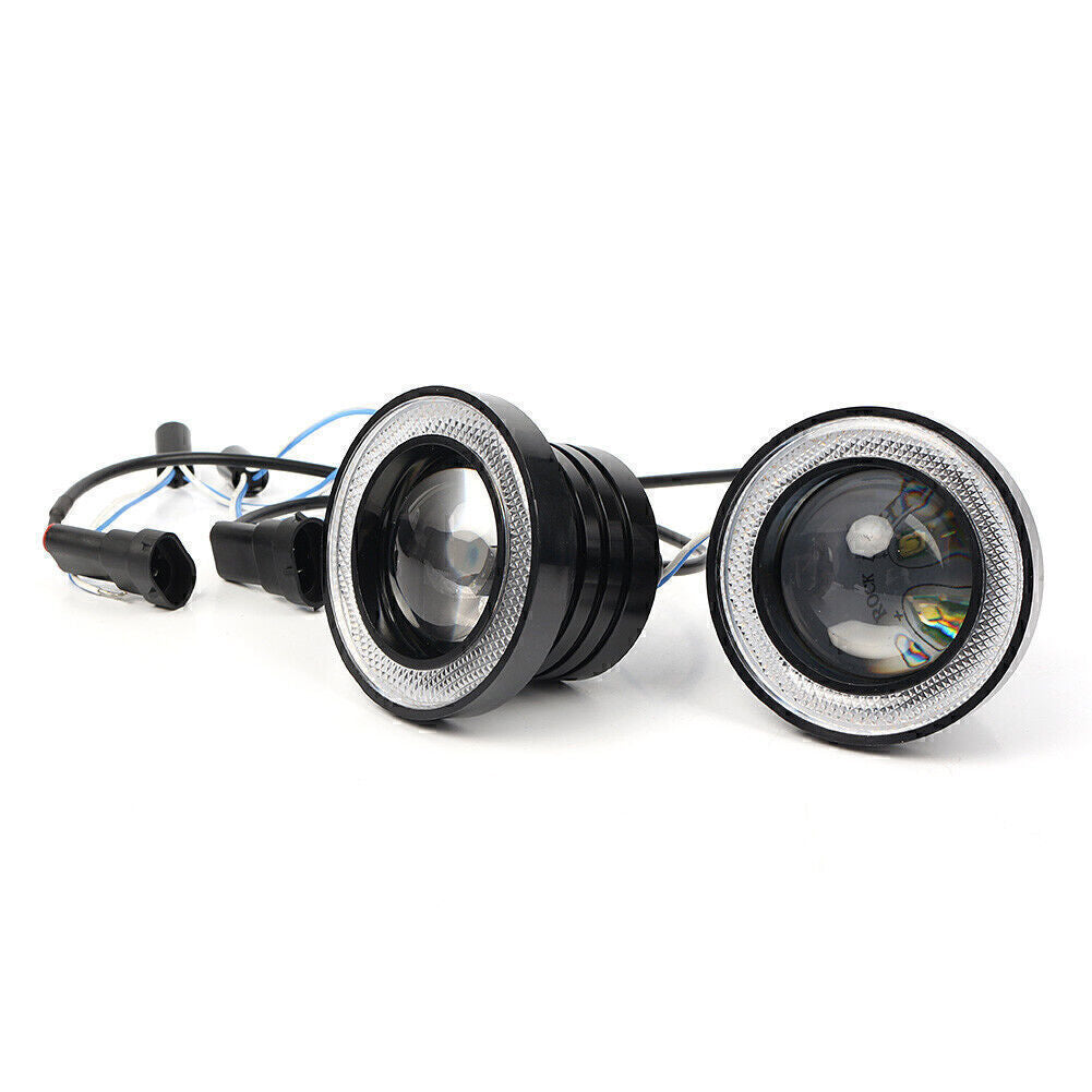 2pcs 2.5¡± Fog Light LED Projector Blue Angel Eye Halo Ring Driving Bulb