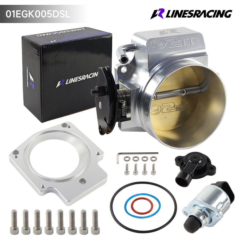 92MM Throttle Body+TPS IAC+Adapter Plate for Chevy GM LSX LS LS1 LS2 LS7 Silver