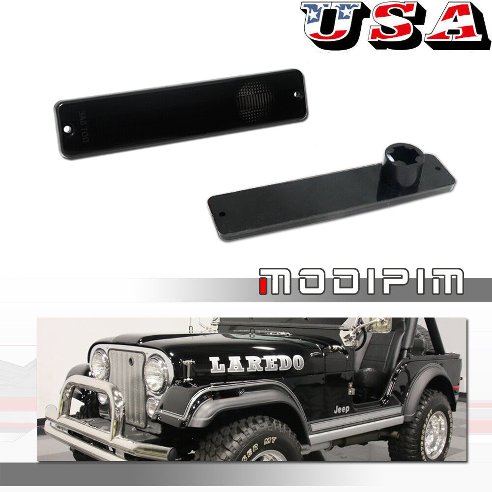 Two smoke front or rear marker light housings suitable for 84-91 for Jeep Grand Wagoneer