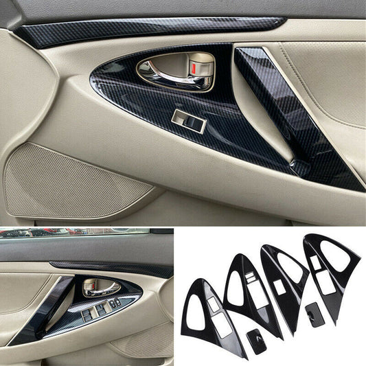 for Toyota for Camry 2007-11 Carbon Fiber ABS Window Lift Panel Switch Cover Trim 6x