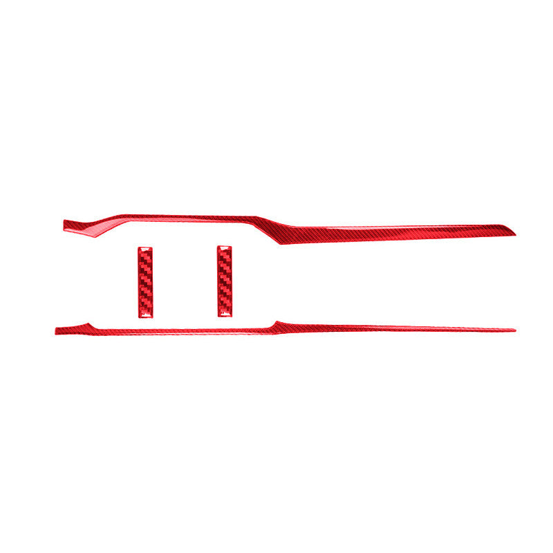4X Red Carbon Fiber Interior Dashboard Strip Cover Trim for Mazda CX-9 2016-2022