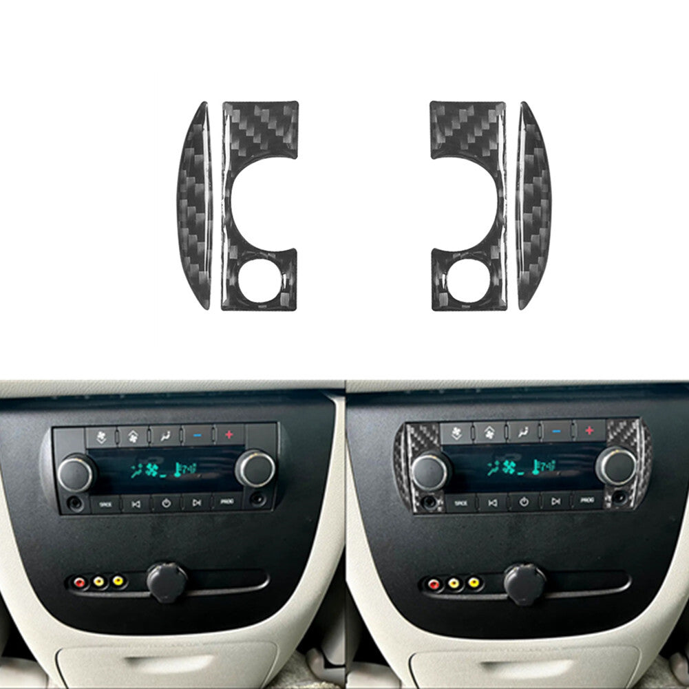 Carbon Fiber Rear Console Inner Frame Trim For Silverado/tahoe/ for sierra 2007-2014