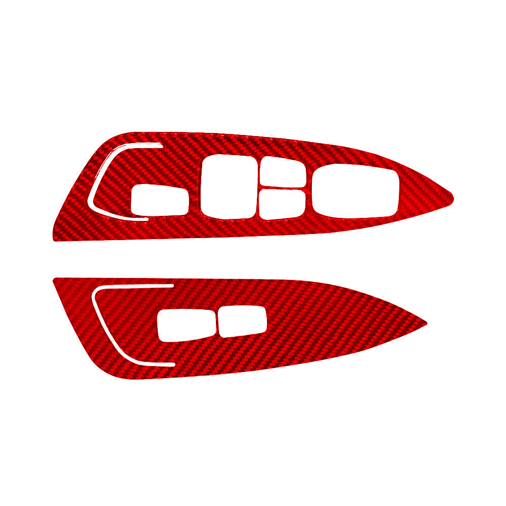 2X Red Carbon Fiber Front Door Control Cover for Hyundai for Veloster JS 2019-2022