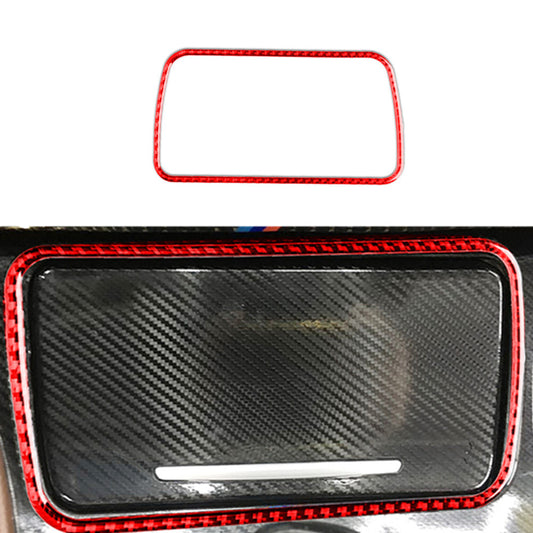 Red Carbon Fiber Watetcup Holder Panel Cover Trim for BMW F10 5 Series 2011-2017