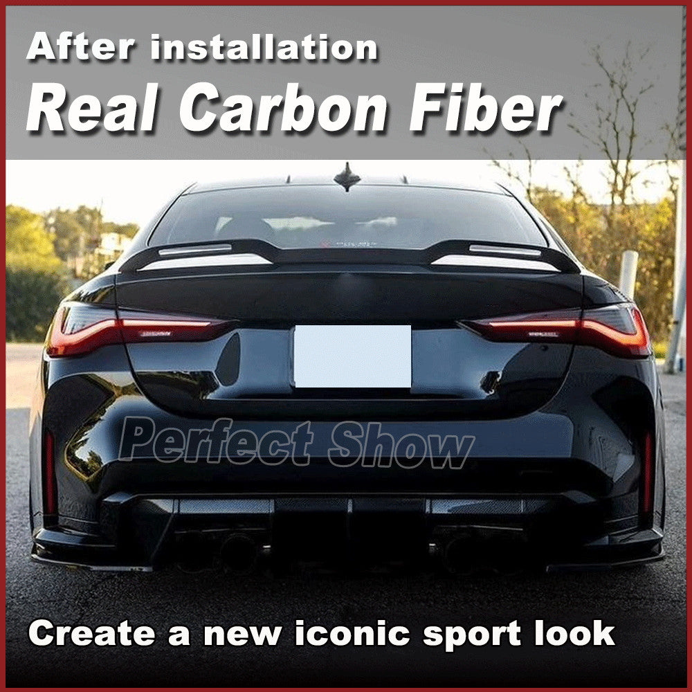 for BMW G22 430i M440i G82 M4 2021-23 Real Carbon Fiber Rear Trunk Spoiler Wing