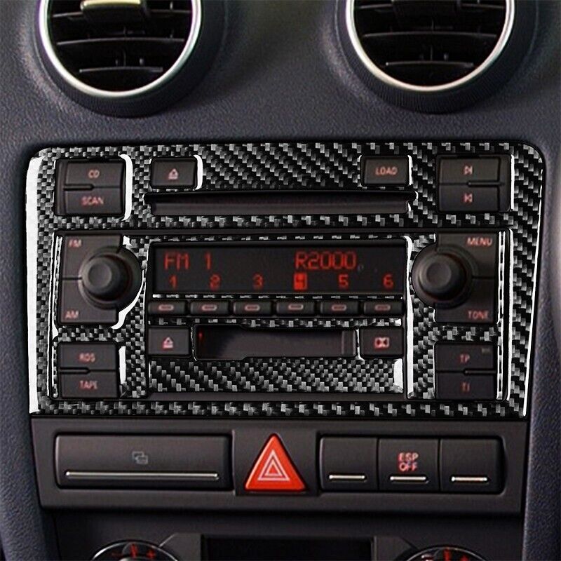 Real Carbon Fiber Car Interior Radio Stereo Cover Trim for Audi for A6 A7 2006-2007
