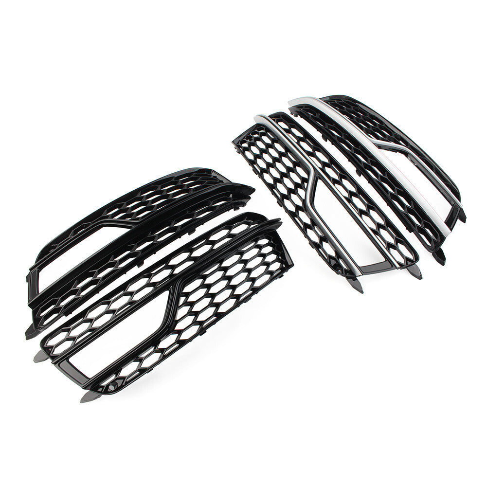 2x Front Bumper Honeycomb Mesh Fog Light Grille Cover for Audi A5 S5