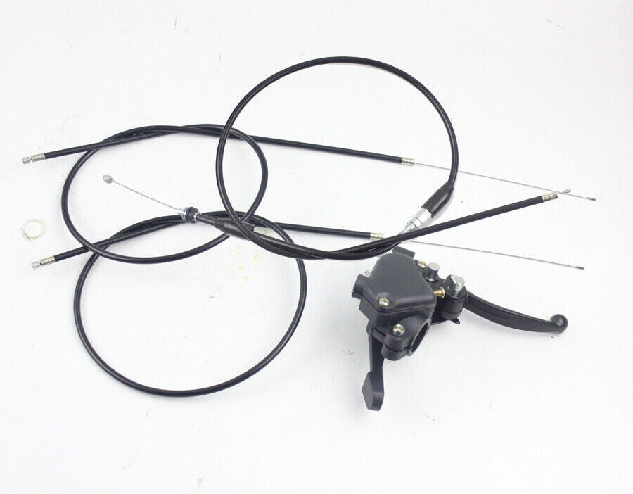 Dual Brake Thumb Throttle Lever Cables for Mini 2 stroke ATV Quad 43cc 49cc