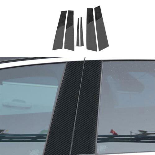 Carbon Fiber Pillar Post Door Window Molding Strip Trim for Cadillac ATS 13-2019