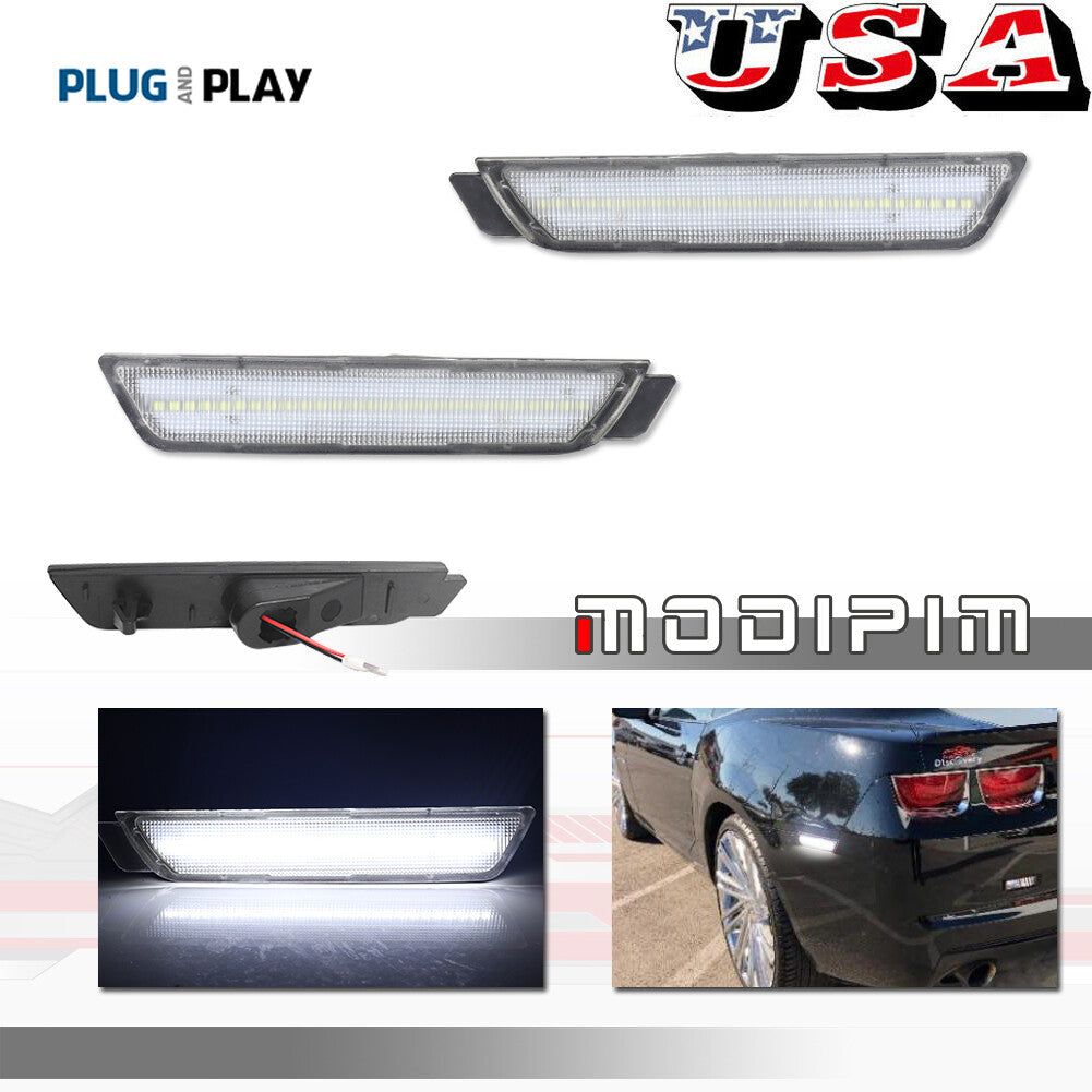 Transparent white LED rear marker lights for 2010-15 for Chevrolet Camaro