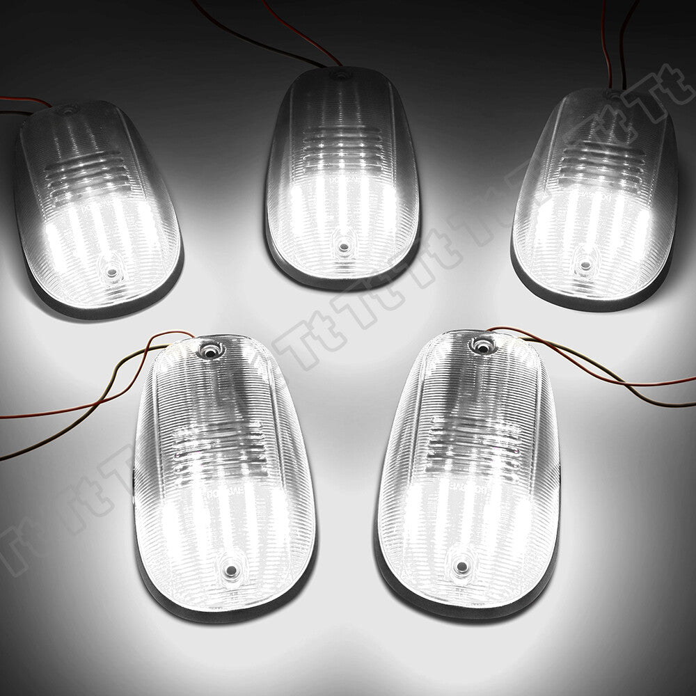 Suitable for 2003-2018 for Dodge for Ram 1500 2500 3500 trucks, white LED cab roof marker lights (5x).