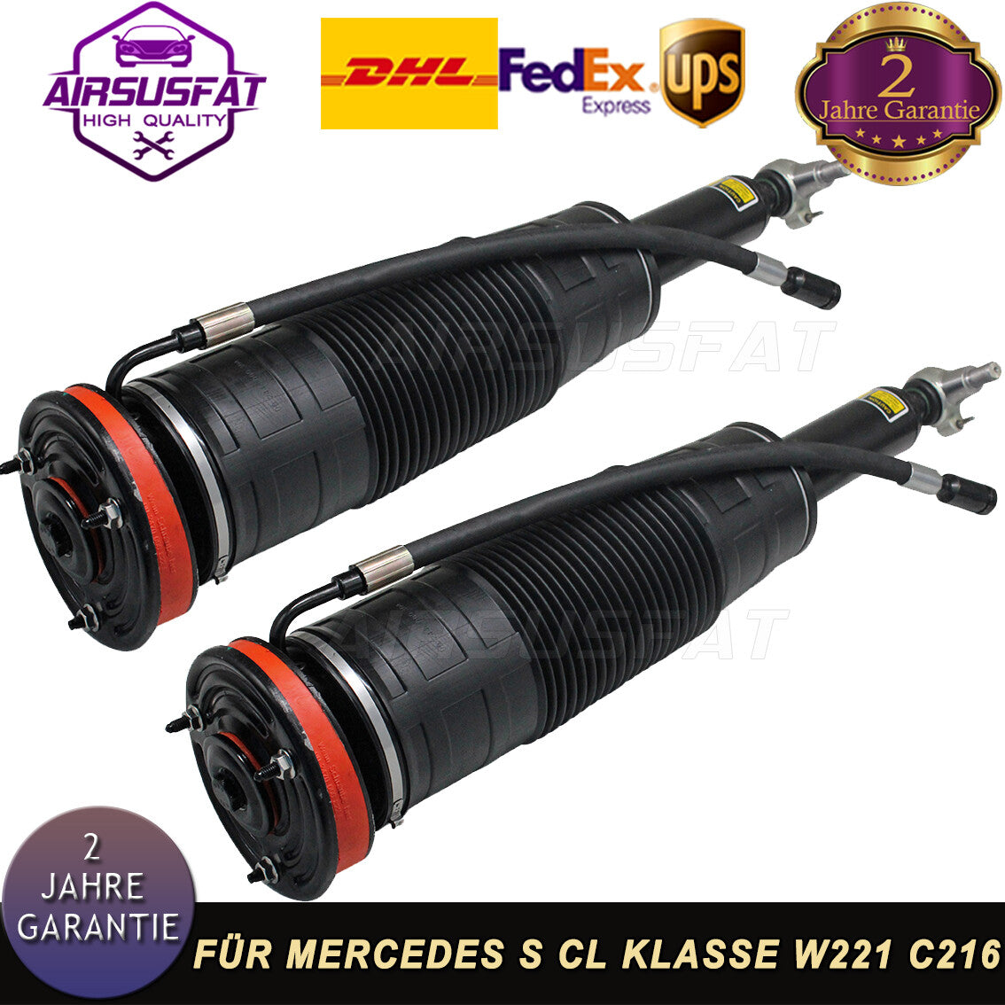 2x hydraulic strut ABC shock absorber front for Mercedes S-Class W221 C216
