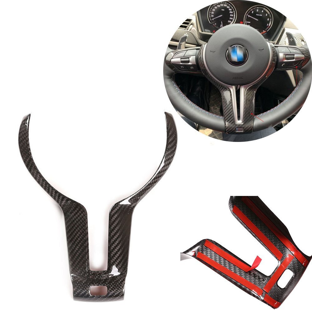 Carbon Fiber Steering Wheel Cover for BMW F22 F30 F32 F10 F15 F16 X5 X6 M Sport