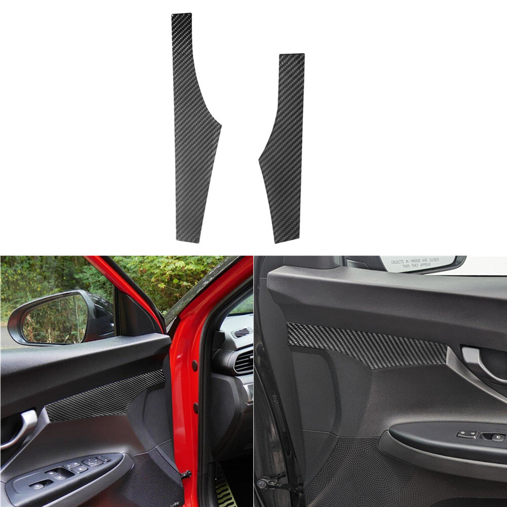 2-Pack Carbon Fiber Front Door Panel Trim Covers for Hyundai for Veloster JS 2019-2022