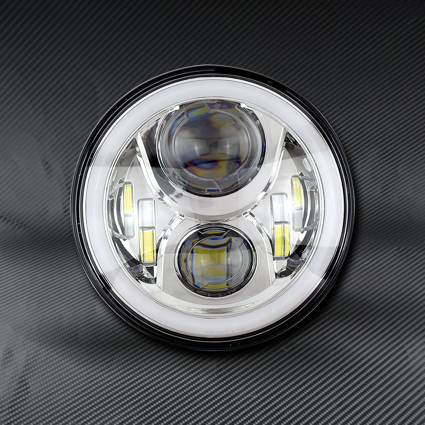 7 inch Chrome Round LED Halo Angel Eyes for Wrangler Headlight Fit for Harley for Jeep