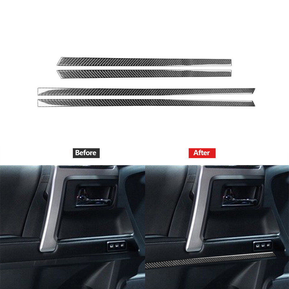 4Pcs Carbon Fiber Inner Door Scuff Sill Cover Trim for Toyota 4Runner 2010-2020