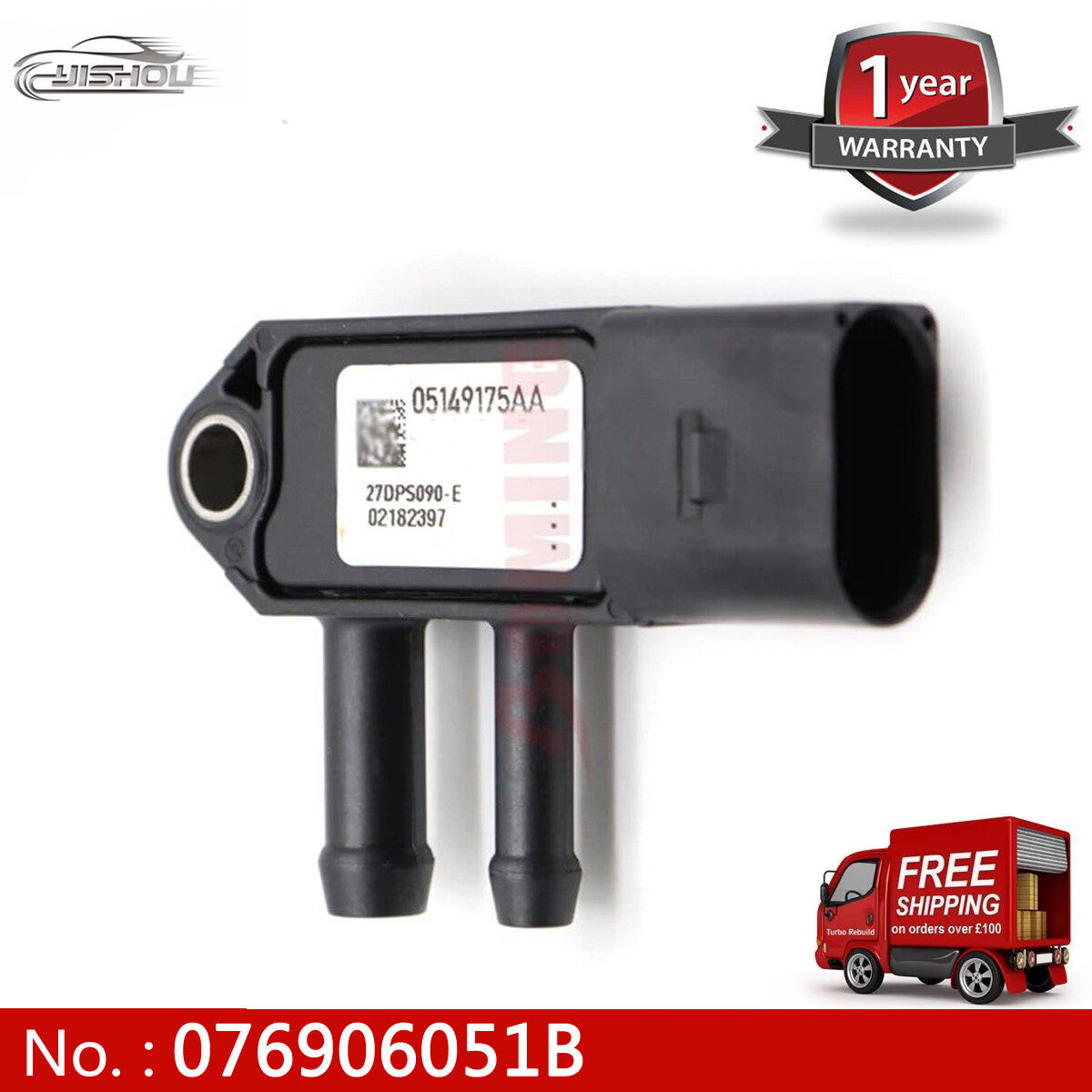 new pressure sensor 076906051B, suitable for Volkswagen for Golf , for Passat , for Audi A3, Q3, 03G906051G, Black.