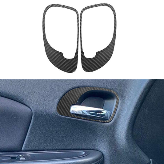 2X Carbon Fiber Front Door Handle Frame Cover Trim for Chrysler 200 2011-2014