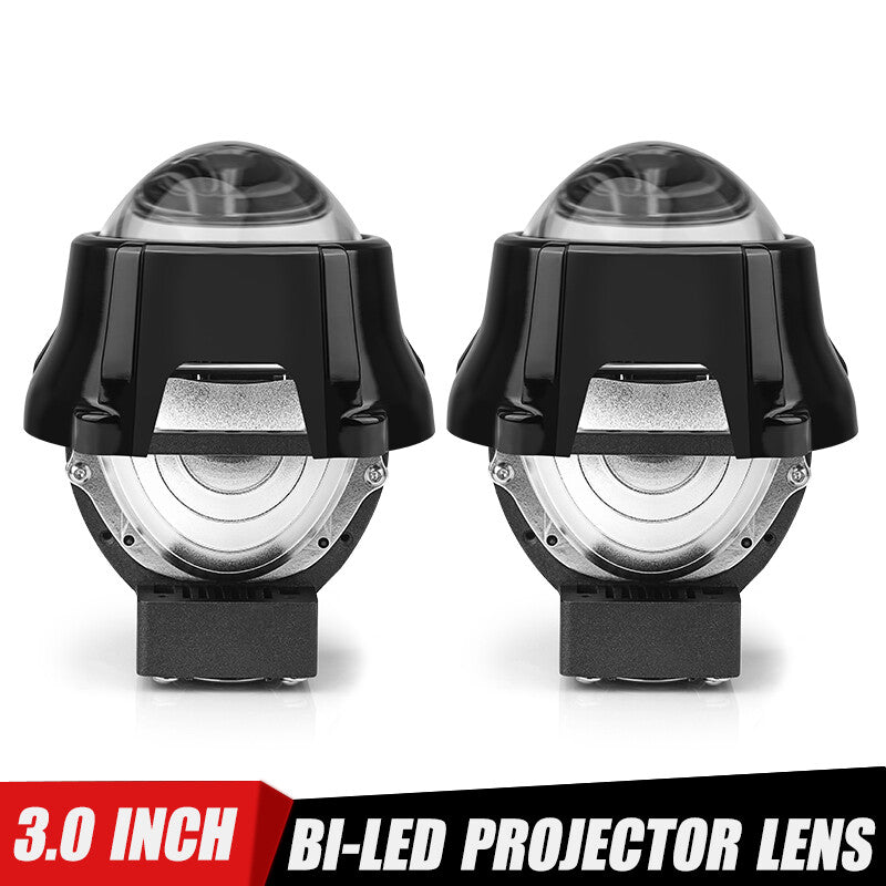2x 3.0 '' Bi LED Projector Lens D2S D1S Headlight Hi/Lo Beam with Black Shrouds