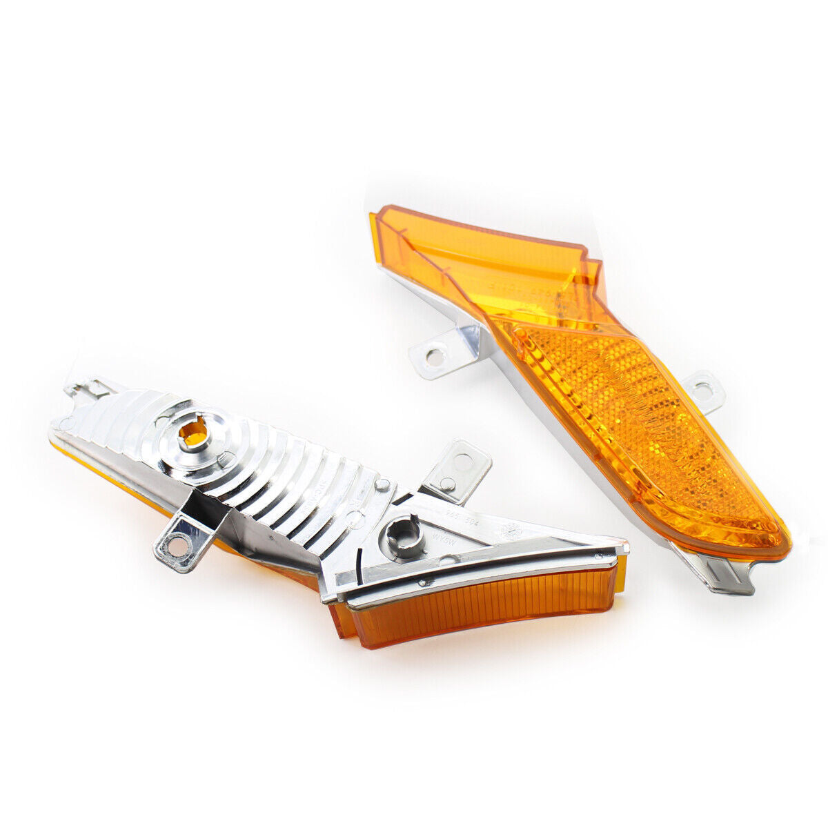 1. Dual front side marker turn signal lights in amber hue for Porsche for Cayenne 08-10