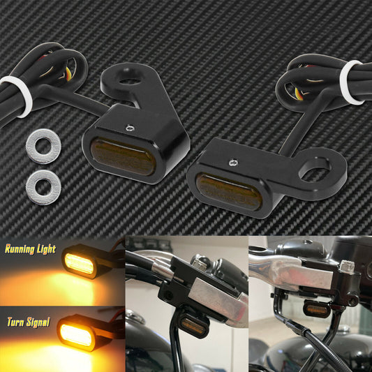 for Mini LED Turn Signal Indicators Clutch Bar Running Light Fit For Sportster 04-22