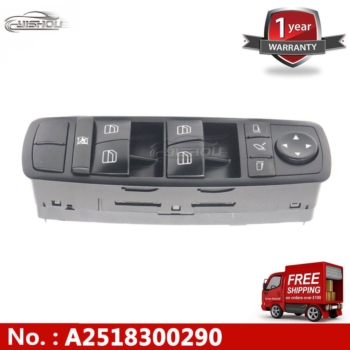 The front left main power window switch is suitable for Mercedes-Benz ML350, ML500, and ML550. (06-12)