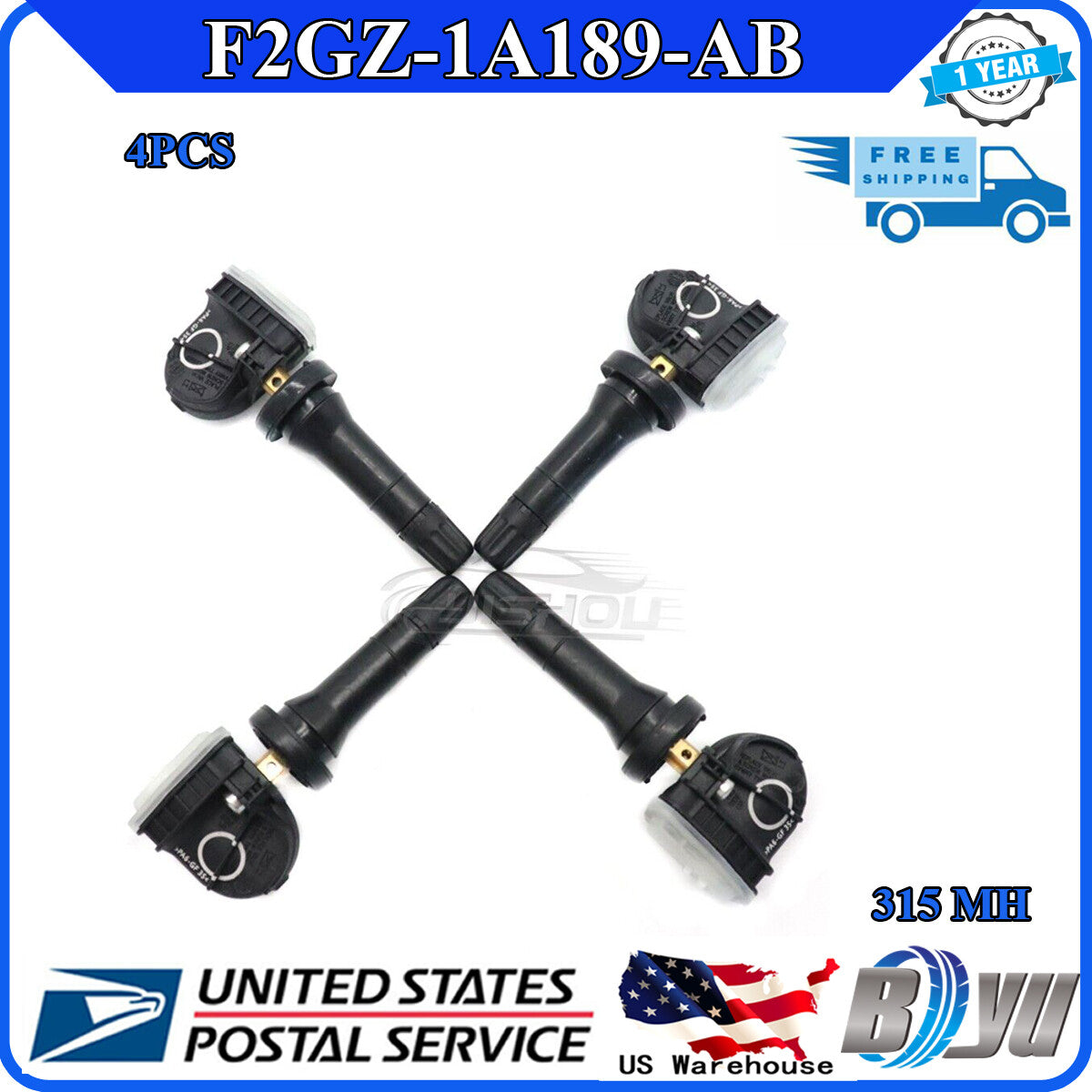 (4) F2GZ-1A189-AB Tire Pressure Sensors For 2015-2019F-150 Edge for Mustang