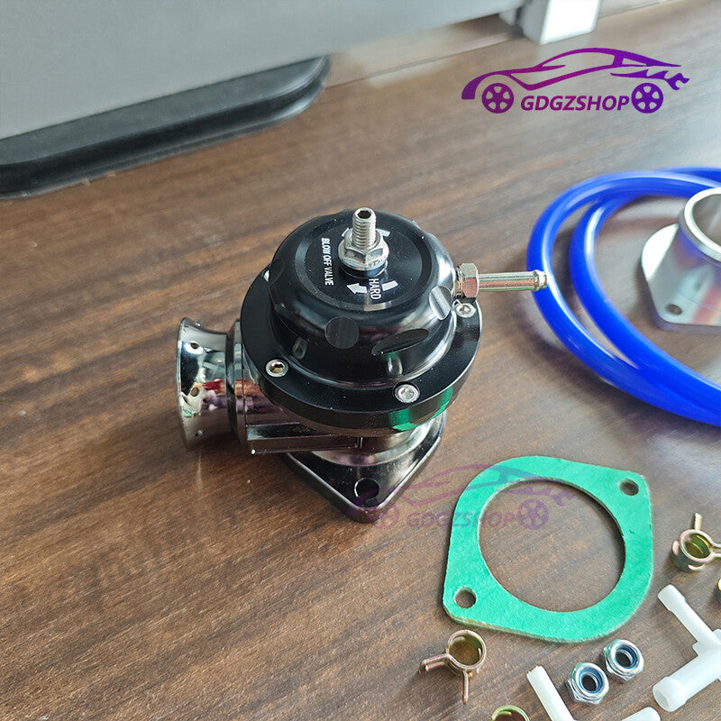 Black Billet Aluminum Type-RS Turbo Blow Off Valve BOV+2.5 Flange Tube Pipe