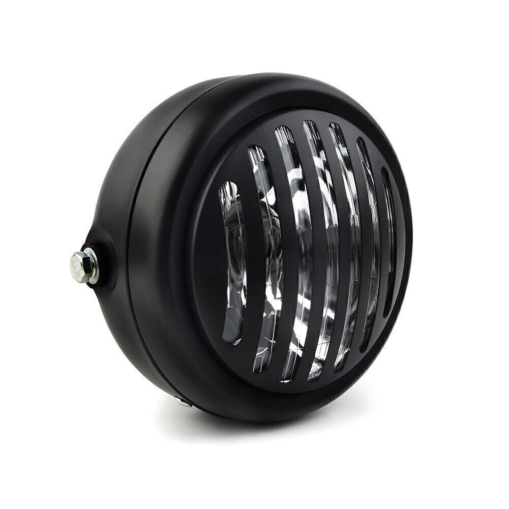 6.5 Black Motorcycle Grill Headlight Fit for Harley Sportster Chopper Cafe Racer