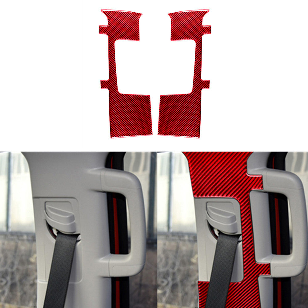 Red Carbon Fiber Safety Belt for Seat Panel Cover Trim for Toyota Tundra 2014-2018