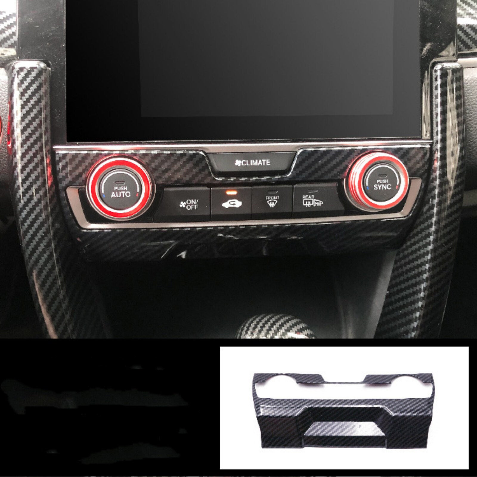 Inner Central Console AC Switch Panel Cover Trims for Honda for Civic 2016-2021