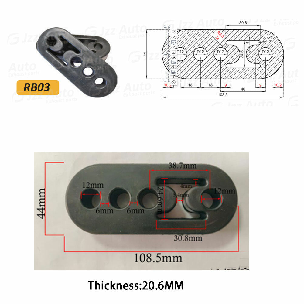 4pcs Performance Polyurethane Adjustable Muffler Exhaust Hangers Universal Fit