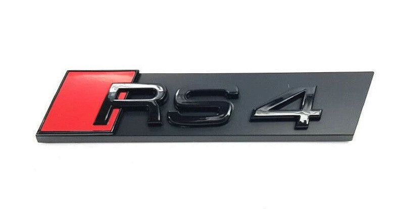 for Audi RS4 hooded badge decal, front Bonnet grille badge logo, gloss black