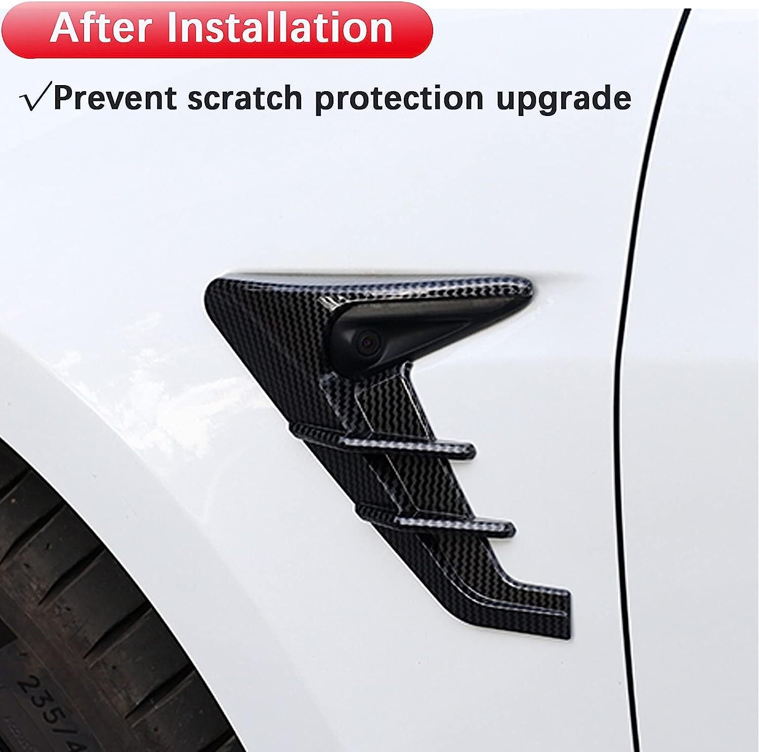 2¡Á Side Camera Indicator Protection Cover Trim Modification for Tesla Model 3 Y
