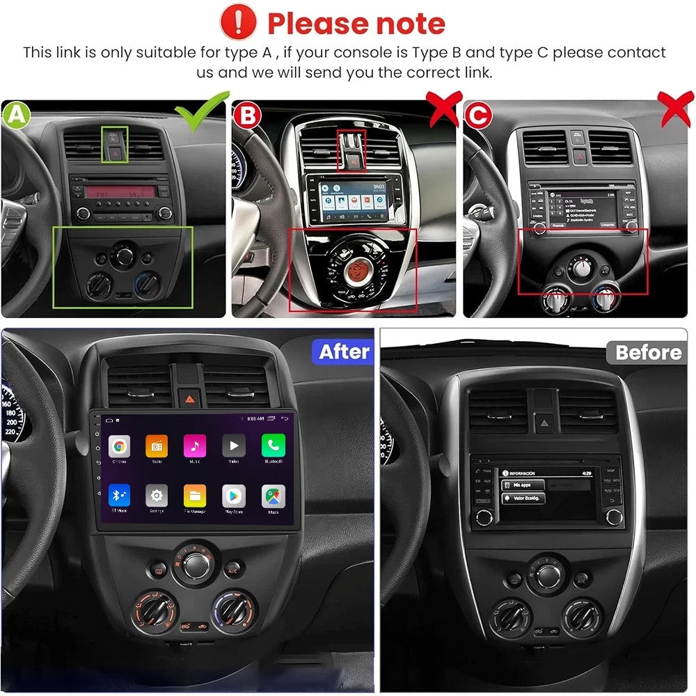 7 for Nissan Versa 2012-2019 Android Carplay Car Stereo Radio GPS WIFI Screen