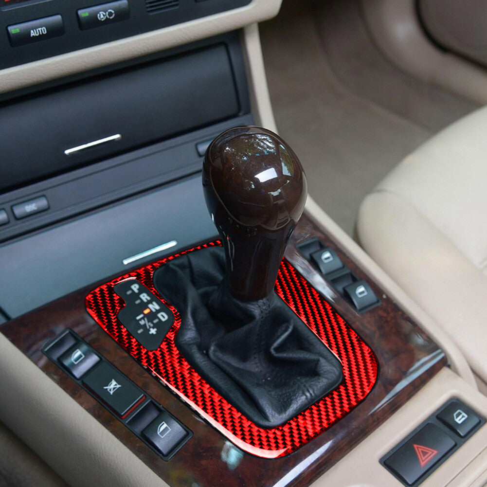Red carbon fiber gear shift cover trim suitable for BMW 3 Series E46 1998-05