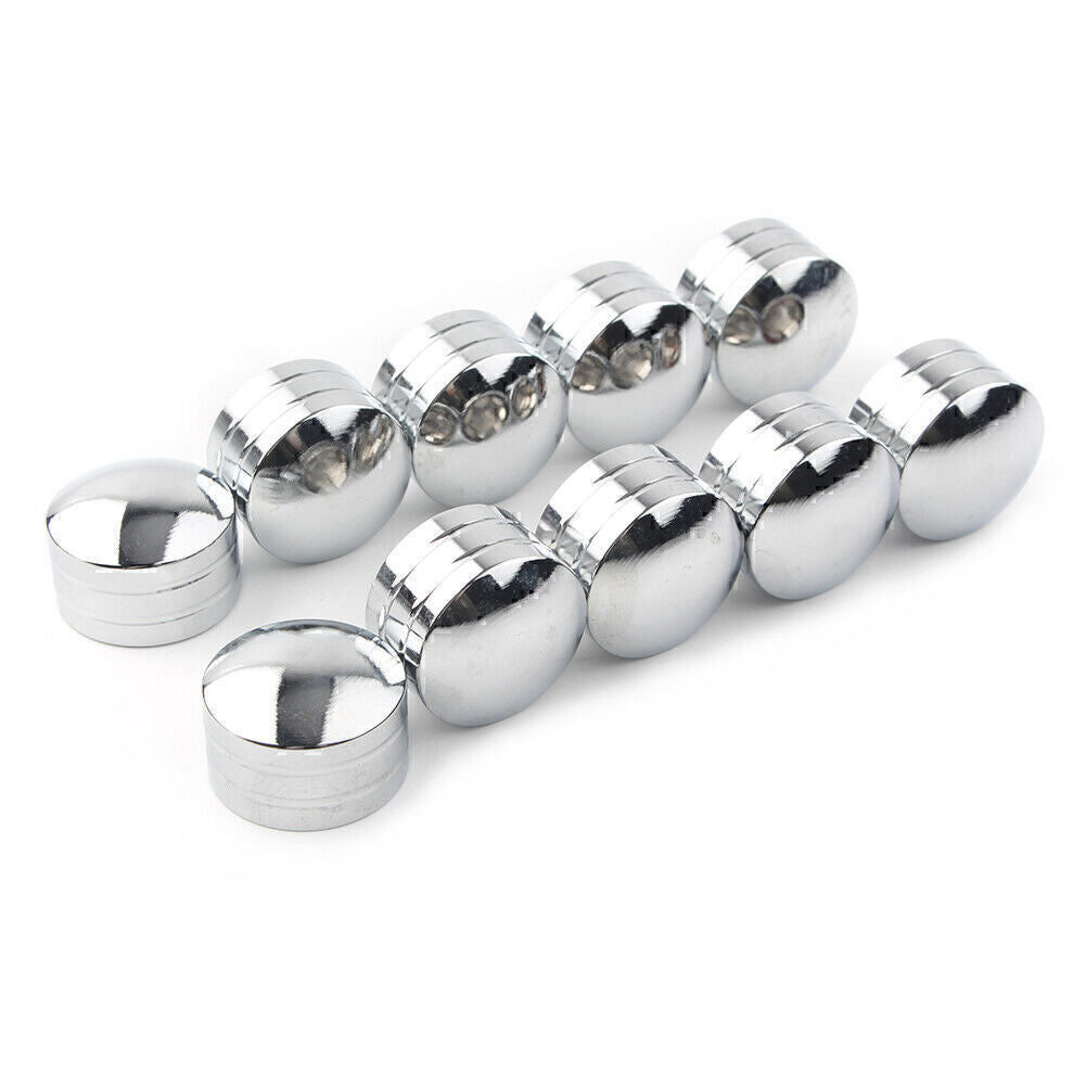 10X Chrome Inner 11mm Schrauben Hex Drive Bolt Topper Caps Cover Fit for Harley