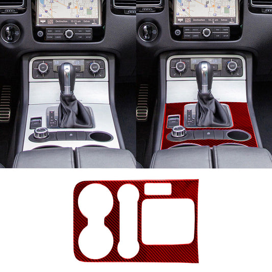 Red Central Cntrol Gear Shift Trim Cover TypeB Decor for VW Touareg 2011-2018