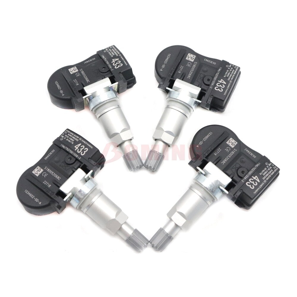 4x 433MHz Tire Pressure Monitoring System TPMS 103460200A for Tesla Model 3 S X